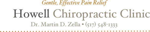 Gentle, Effective Pain Relief
Howell Chiropractic Clinic
Dr. Martin D. Zella • (517) 548-1333
￼